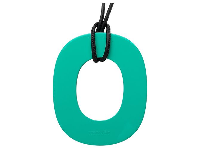 Collana con pendente Hermès Isthme Pop laccato verde PM - vista 3