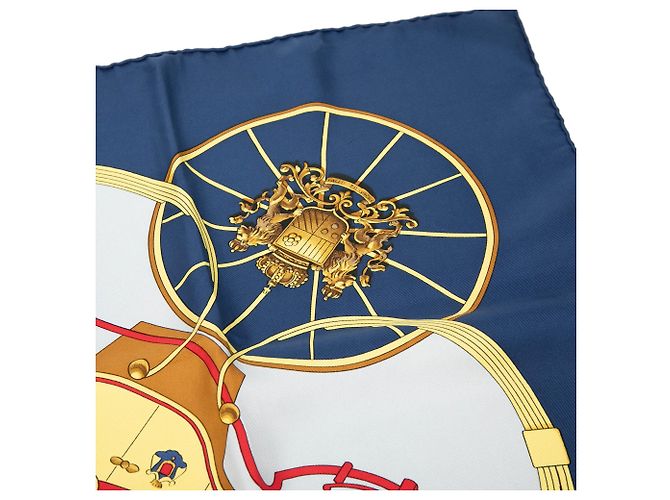 Pañuelo de seda Hermès Springs Azul 90 - vista 6