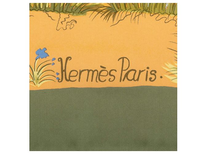 Foulard di seta Hermès Nuba Mountain Verde 90 - vista 2