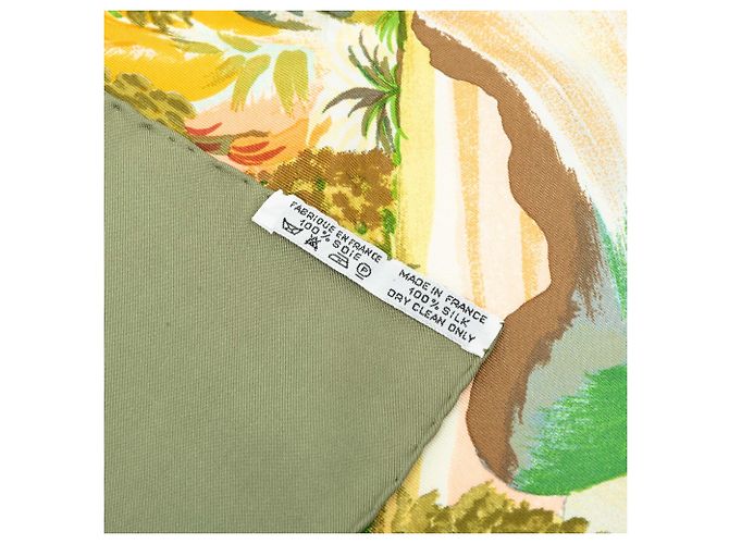 Foulard di seta Hermès Nuba Mountain Verde 90 - vista 6