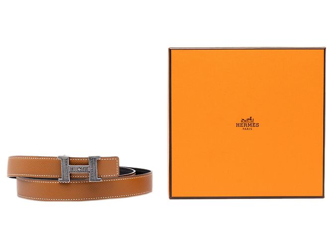 Cintura reversibile Hermès Epsom H Touareg Marrone - vista 7