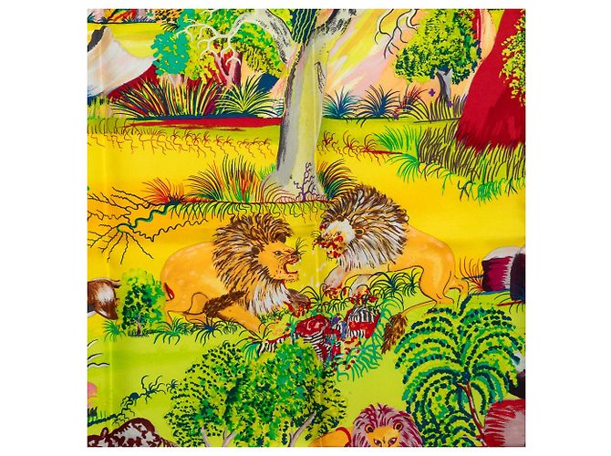 Hermès Nuba Mountain Silk Scarf 90 Seidentuch Weiß - Ansicht 7