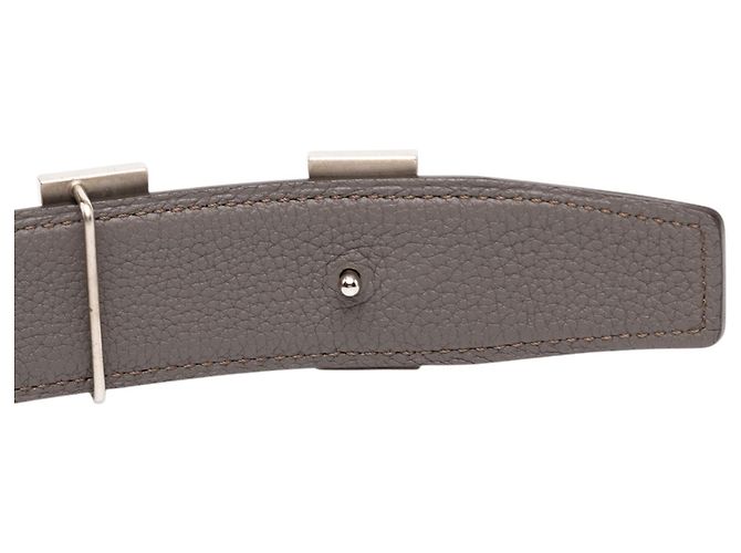 Cintura reversibile Hermès Constance H Guillochée in Swift e Togo nera Nero - vista 5