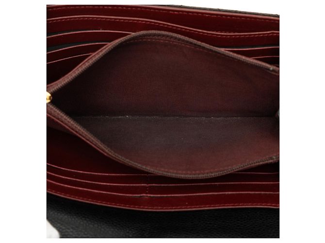 Chanel CC Long Wallet mit Klappe aus schwarzem gestepptem Kaviarleder - Ansicht 5
