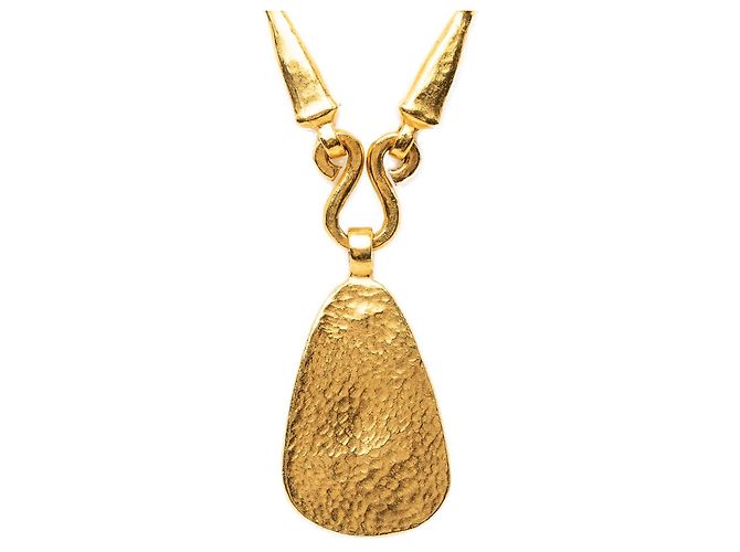 Collana con pendente a goccia Chanel CC placcata oro D'oro - vista 3