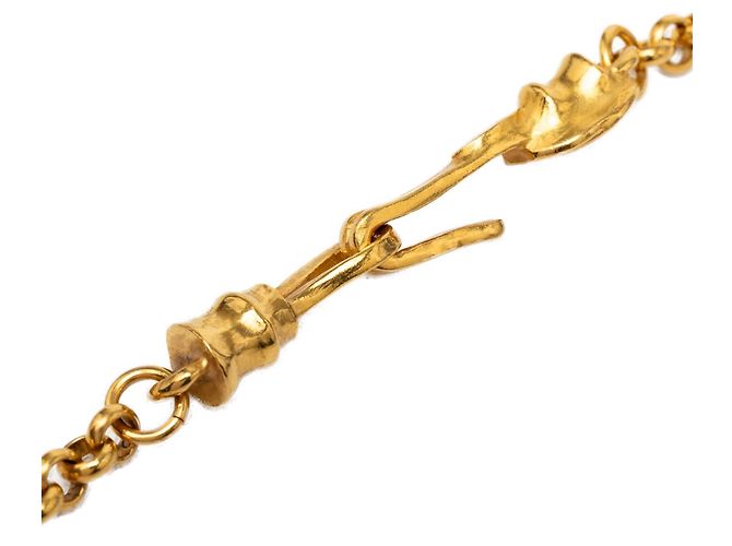 Collana con pendente a goccia Chanel CC placcata oro D'oro - vista 4