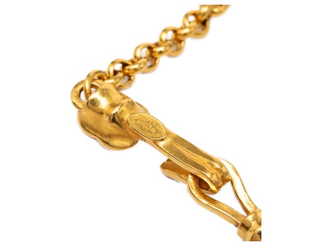Collana con pendente a goccia Chanel CC placcata oro D'oro - vista 5