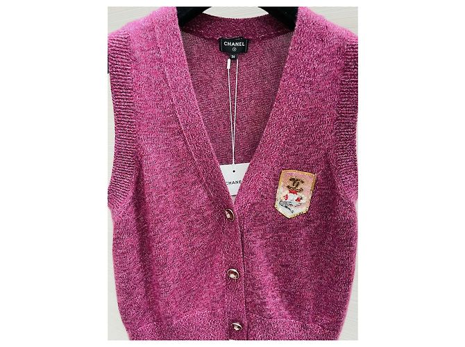 Chanel Strickjacke aus Kaschmir in Rosa Mehrfarben - Ansicht 2