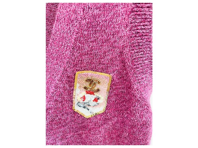 Chanel Strickjacke aus Kaschmir in Rosa Mehrfarben - Ansicht 3