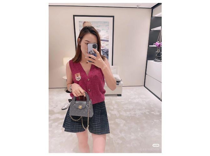 Chanel Strickjacke aus Kaschmir in Rosa Mehrfarben - Ansicht 9