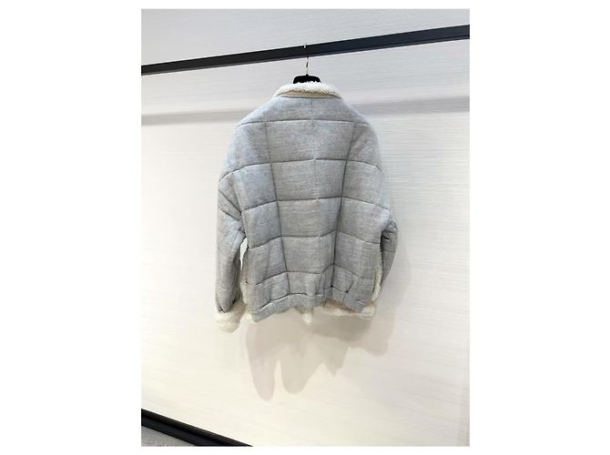Chloé Shearling Mantel Grau Mehrfarben - Ansicht 2