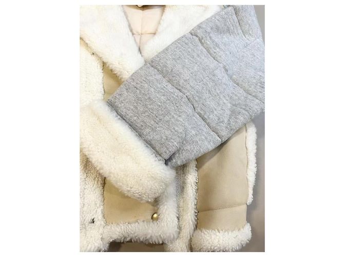 Chloé Shearling Mantel Grau Mehrfarben - Ansicht 6