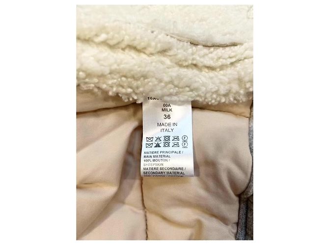 Chloé Shearling Mantel Grau Mehrfarben - Ansicht 9