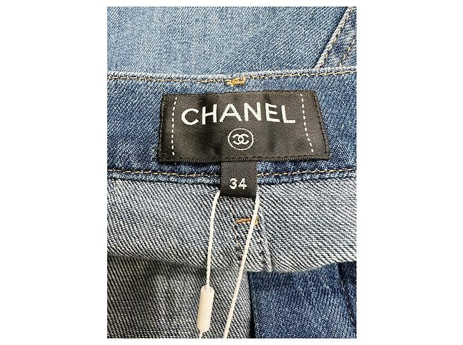 Vaqueros Chanel Wide Leg Denim Azul Efecto Desgastado Multicolor - vista 2
