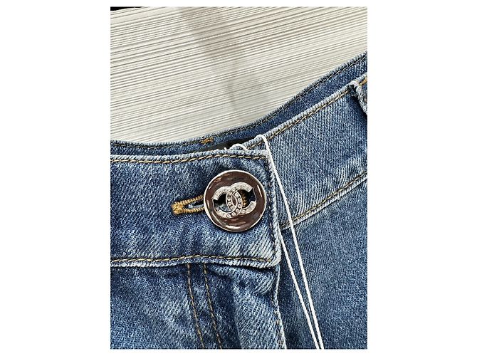 Vaqueros Chanel Wide Leg Denim Azul Efecto Desgastado Multicolor - vista 3