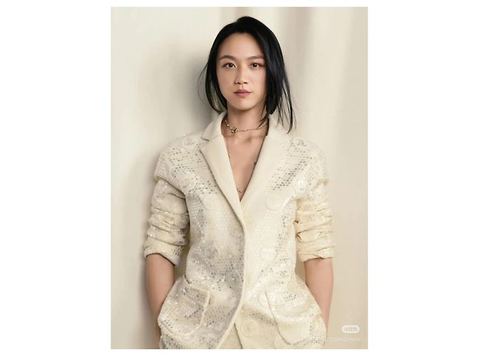 Chanel Tweed Blazer Beige mit Double-C Pailletten Mehrfarben - Ansicht 5
