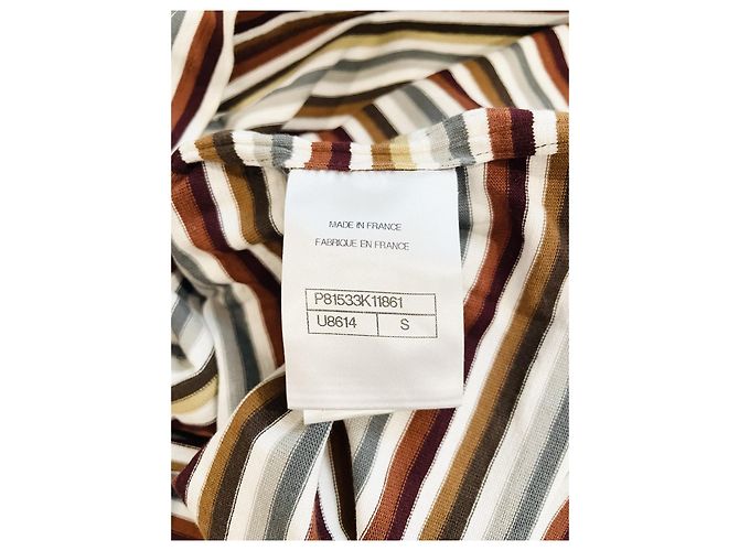 Top Chanel Cropped in Cotone a Righe Multicolore - vista 6