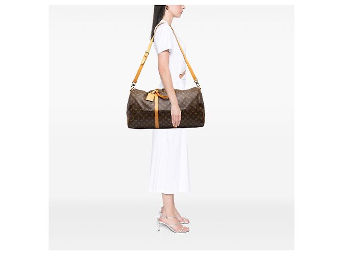 Borsa da viaggio Louis Vuitton Monogram Keepall Bandouliere 55 Marrone - vista 6