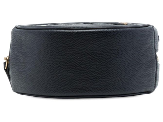 Pochette ronde Chanel Caviar CC Filigree noire avec chaîne et bandoulière - vue 3