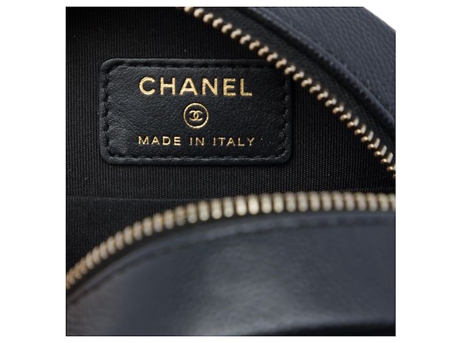 Pochette ronde Chanel Caviar CC Filigree noire avec chaîne et bandoulière - vue 5
