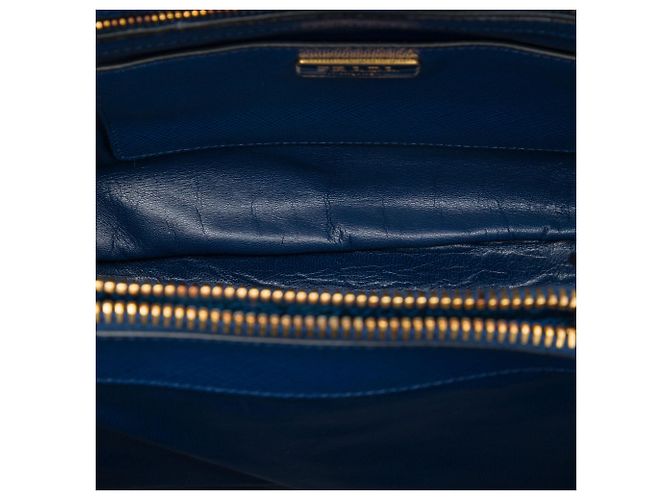 Prada Saffiano Cuir Dome Bag Satchel in Blau - vista 4