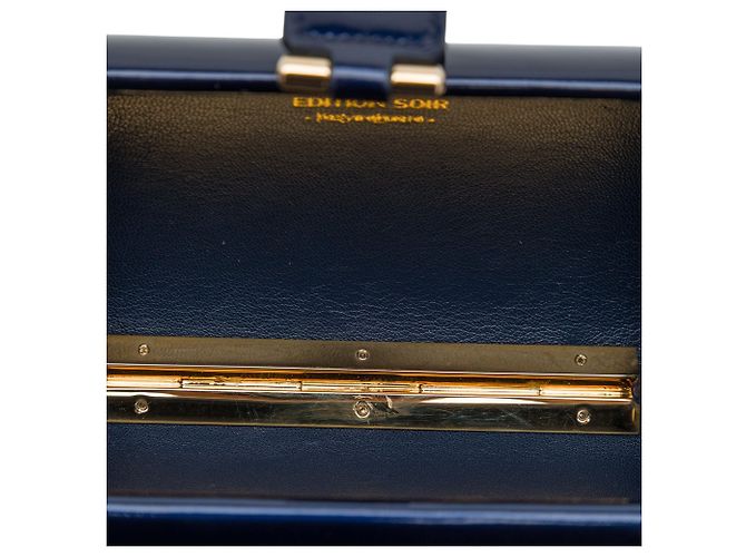 Autre Marque Clutch da sera Blue Saint Laurent Edition Soi Patent Chyc Ligne - vista 4