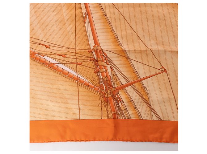 Hermès Carré 90 "VENT PORTANT Ⅱ" Seidentuch in Orange - Ansicht 12
