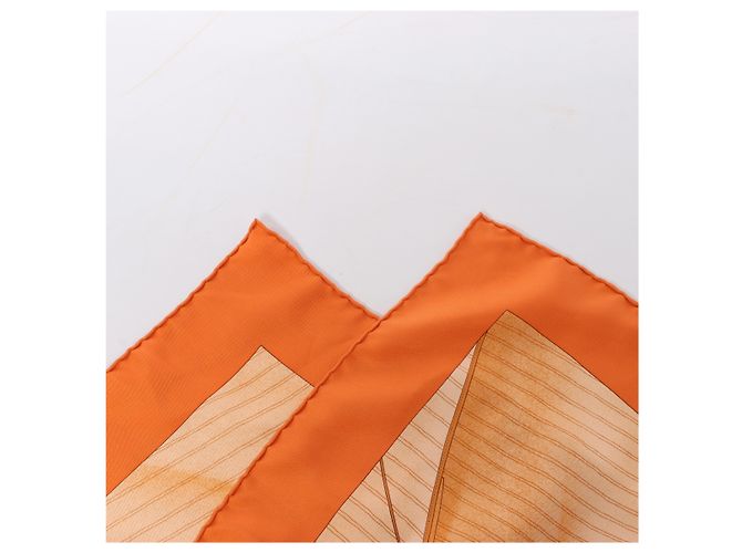 Hermès Carré 90 "VENT PORTANT Ⅱ" Seidentuch in Orange - Ansicht 2