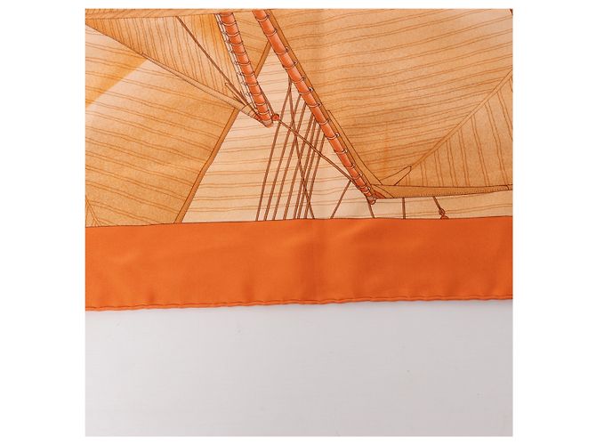 Hermès Carré 90 "VENT PORTANT Ⅱ" Seidentuch in Orange - Ansicht 5