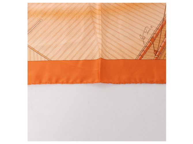 Hermès Carré 90 "VENT PORTANT Ⅱ" Seidentuch in Orange - Ansicht 6