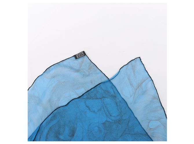 Foulard in seta Hermès Carré 140 "BRIDES de GALA" in blu - vista 3