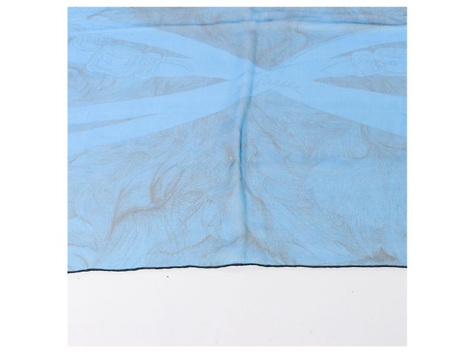 Foulard in seta Hermès Carré 140 "BRIDES de GALA" in blu - vista 6