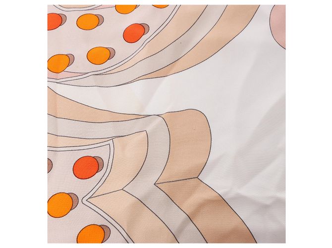 Seidentuch Carré 90 Hermès "HERMES ELECTRIQUE" in Beige - Ansicht 10