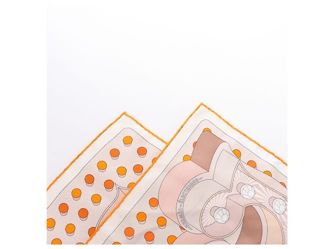 Seidentuch Carré 90 Hermès "HERMES ELECTRIQUE" in Beige - Ansicht 2