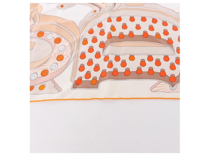 Seidentuch Carré 90 Hermès "HERMES ELECTRIQUE" in Beige - Ansicht 6