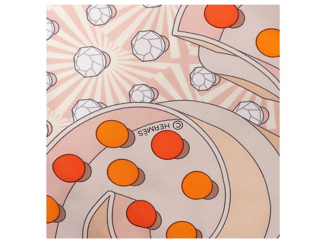 Seidentuch Carré 90 Hermès "HERMES ELECTRIQUE" in Beige - Ansicht 9