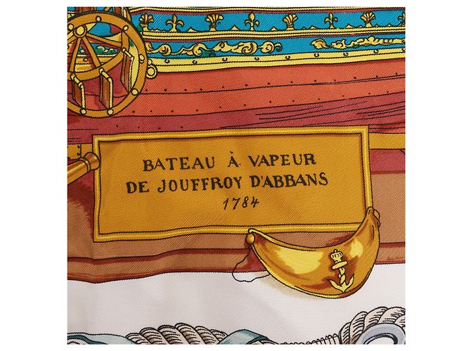 Hermès Carré 90 "MUSEE" Lenço de seda em Bege - vista 10