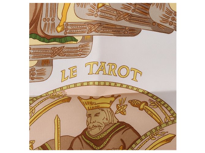 Hermès Carré 90 "LE TAROT" Foulard in seta Beige - vista 11