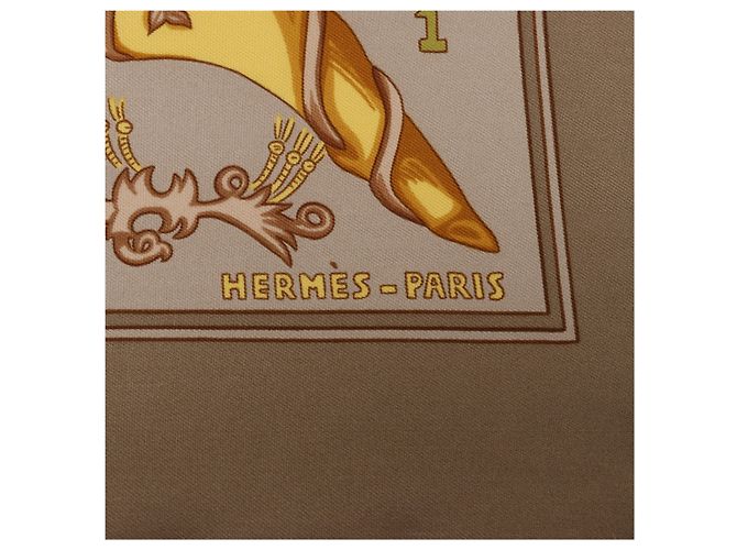 Hermès Carré 90 "LE TAROT" Foulard in seta Beige - vista 9