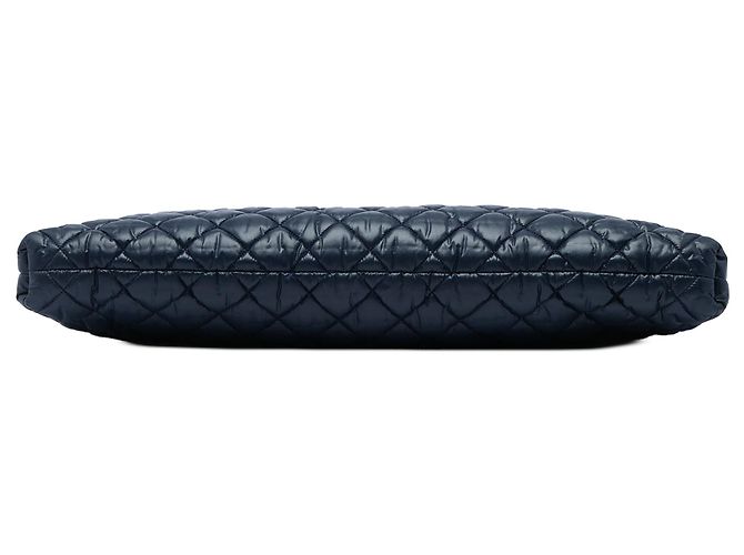 Blue Chanel Large Bicolor gesteppte Nylon- und Lammleder Coco Cocoon Flat Tote Blau - Ansicht 3