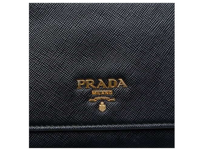 Borsa a tracolla Prada Saffiano Lux Wallet On Chain Nera Nero - vista 5