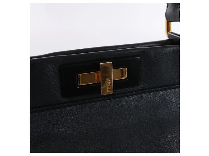 Fendi PEEKABOO REGULAR Leder Handtasche Navy Blue 8BN290 Marineblau - Ansicht 8