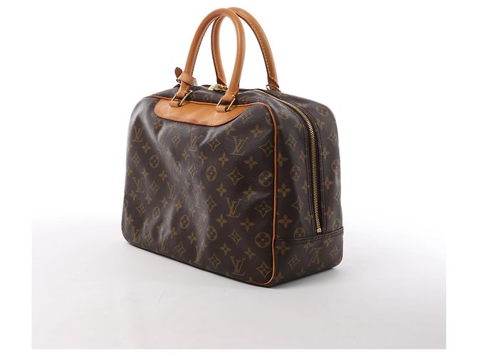 Borsa Louis Vuitton Deauville Monogram Canvas in marrone M47270 Beige - vista 3