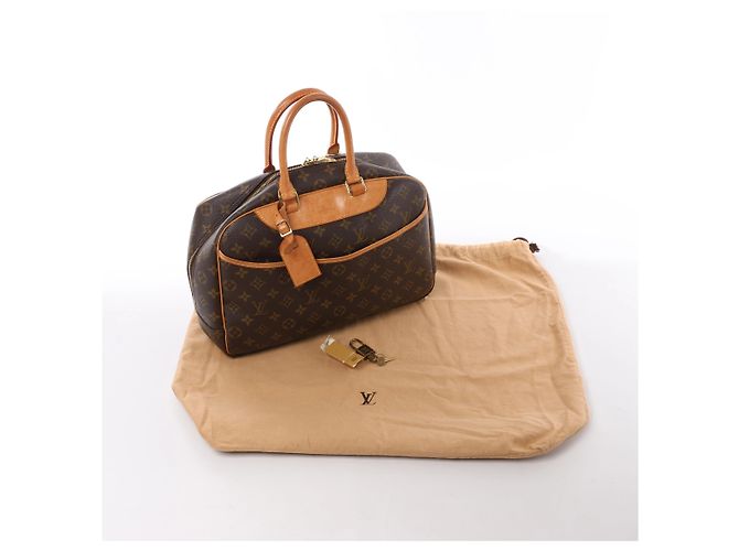 Borsa Louis Vuitton Deauville Monogram Canvas in marrone M47270 Beige - vista 15