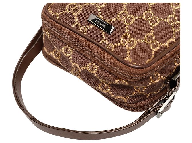 Necessaire Gucci GG Canvas marrone con doppia zip - vista 6
