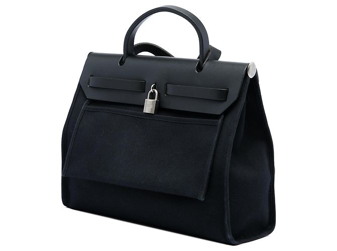 Borsa Hermès Toile Herbag PM Nera Nero - vista 2
