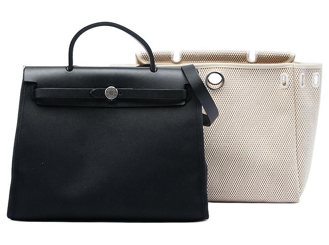 Borsa Hermès Toile Herbag PM Nera Nero - vista 6