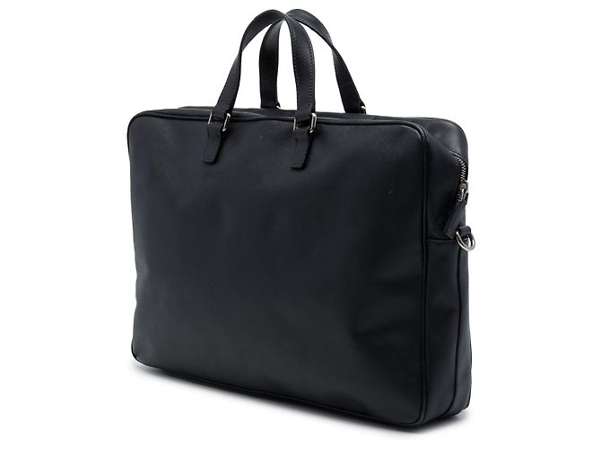 Borsa business Prada Saffiano nera Nero - vista 2