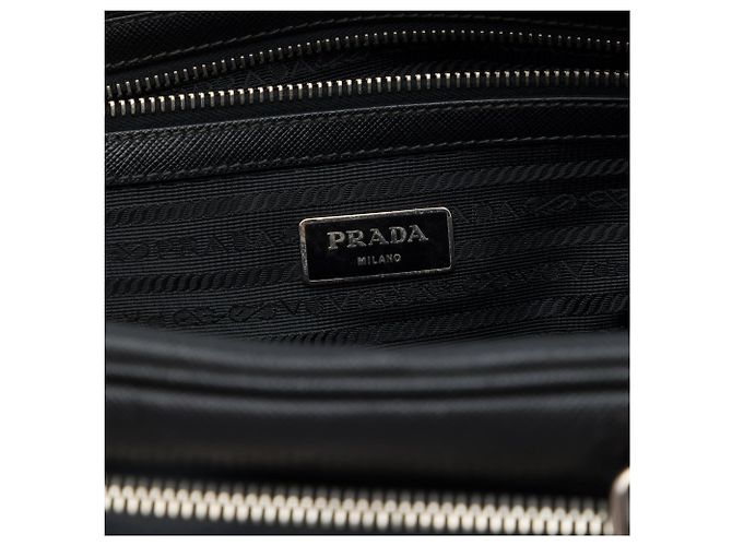 Borsa business Prada Saffiano nera Nero - vista 5