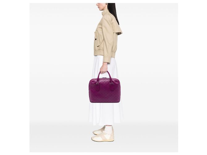 Borsa Business Gucci Guccissima Viola Porpora - vista 6